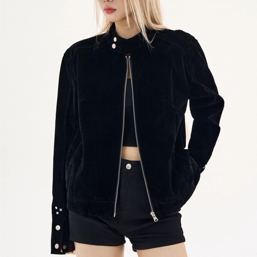 Men's And Women's Brown Suede Couple Jackets photo 4