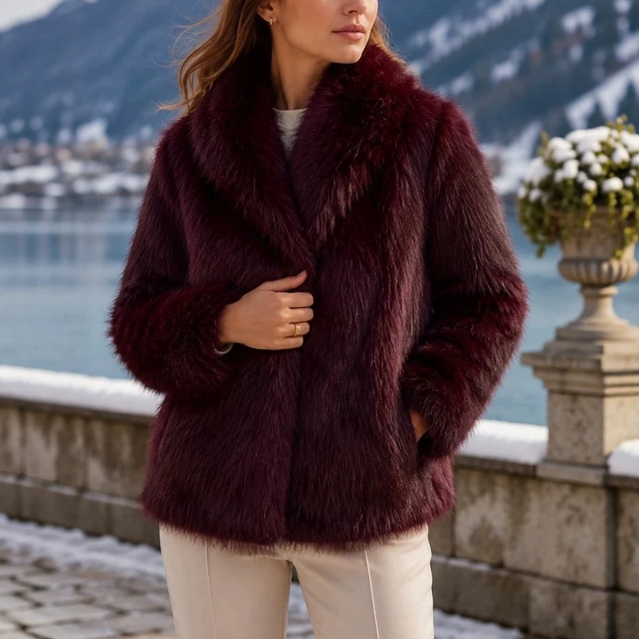 Fashionable Thickened All-Match Coat With A Large Notch Lapel For Autumn And Winter photo 7