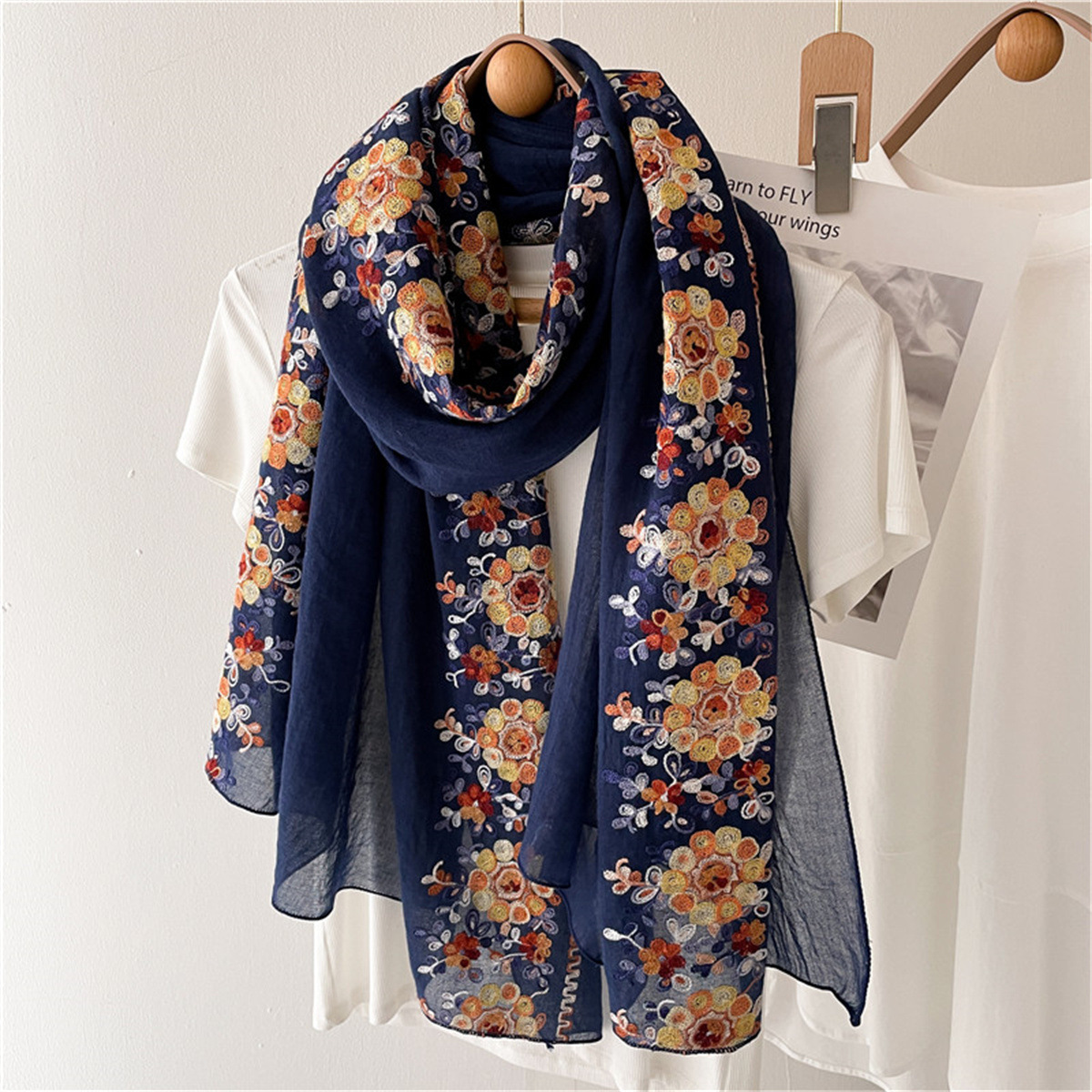 Summer Ethnic-Style Cotton And Linen Womens Scarf photo 5