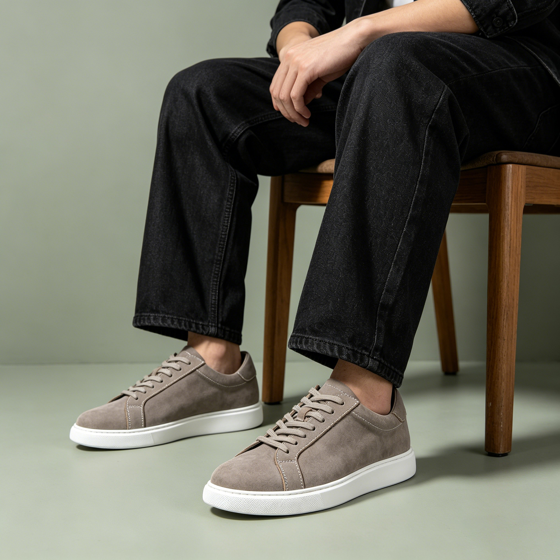 Washed Leather Sneakers Mens Casual Leather Shoes photo 8