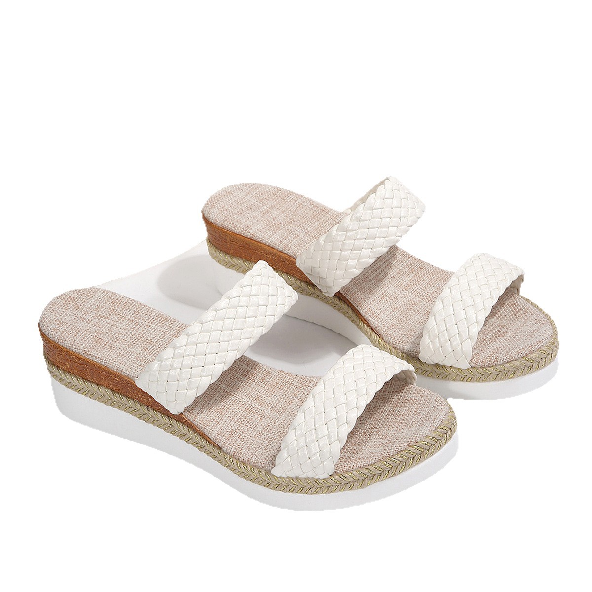 Women's Summer Slippers  Open-toe Hemp Rope Weave For Outdoor Wear photo 2