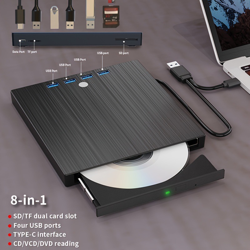 External DVD Burner TYPE-C Multi-function CD Disc Drive Extended Optical Drive photo 2