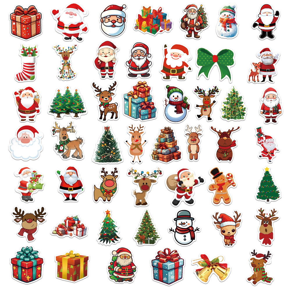 Santa Claus Stationery Scooter Notebook Waterproof Stickers photo 5