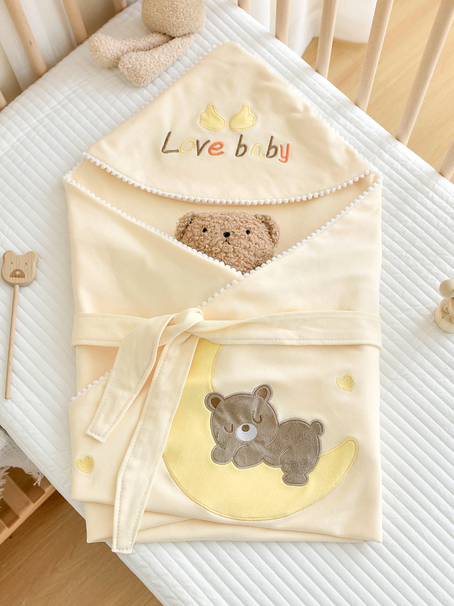 Newborn Pure Cotton Double-layer Thin Swaddle Blanket photo 2