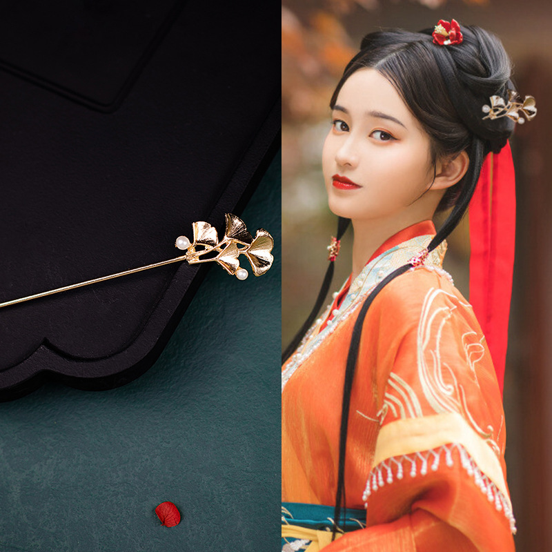 Ancient Style Han Chinese Clothing Handmade Updo Alloy Hairpin Hairpin photo 3