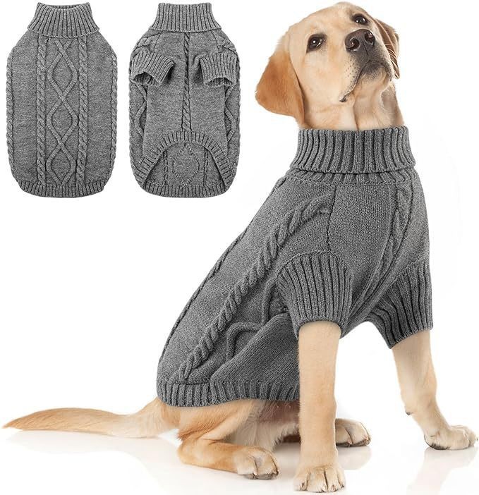 AutumnWinter Solid-Color Knitted Sweater Pet Apparel photo 2