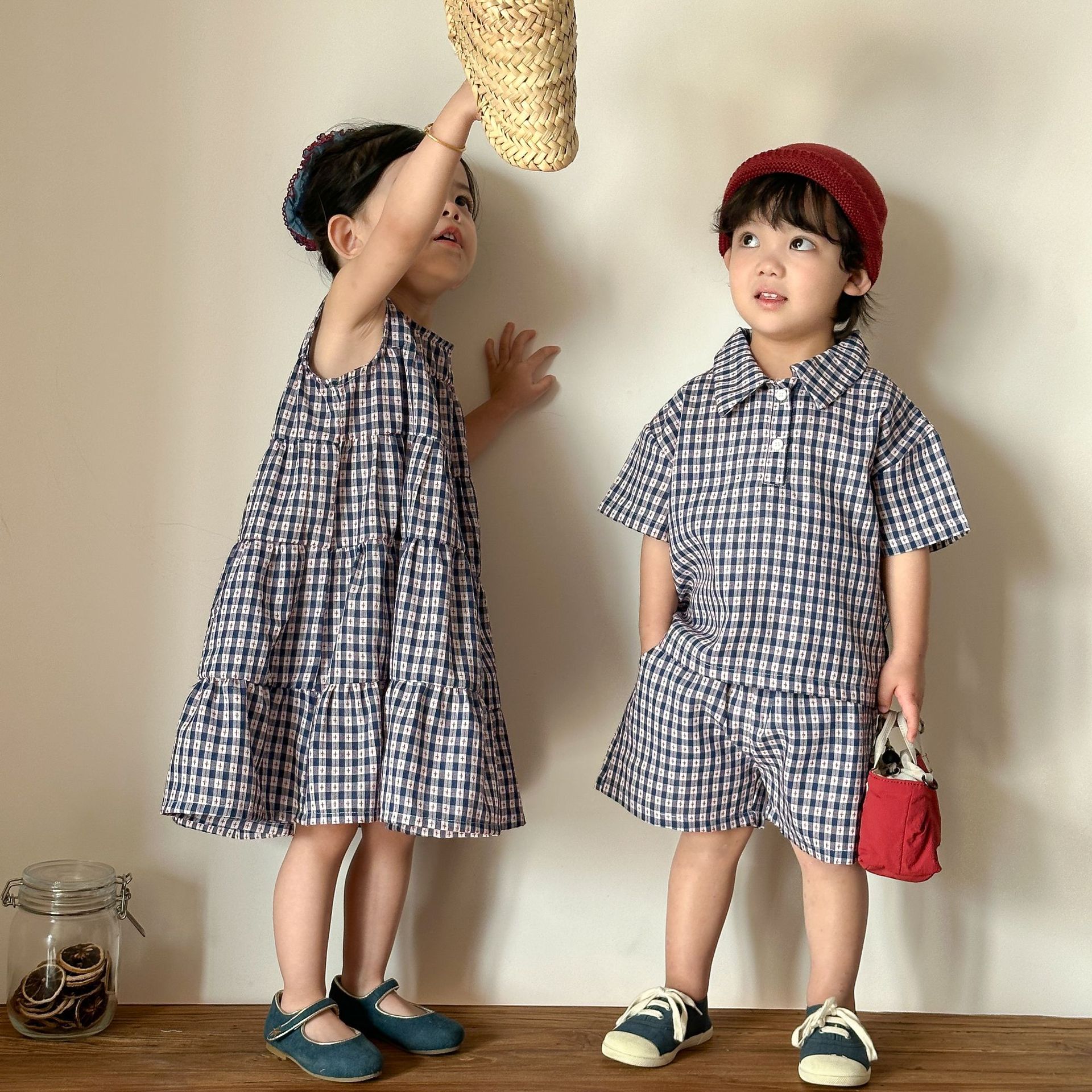 Kids' Shirt And Shorts Set Girls' Dress Sibling Matching Outfits photo 3