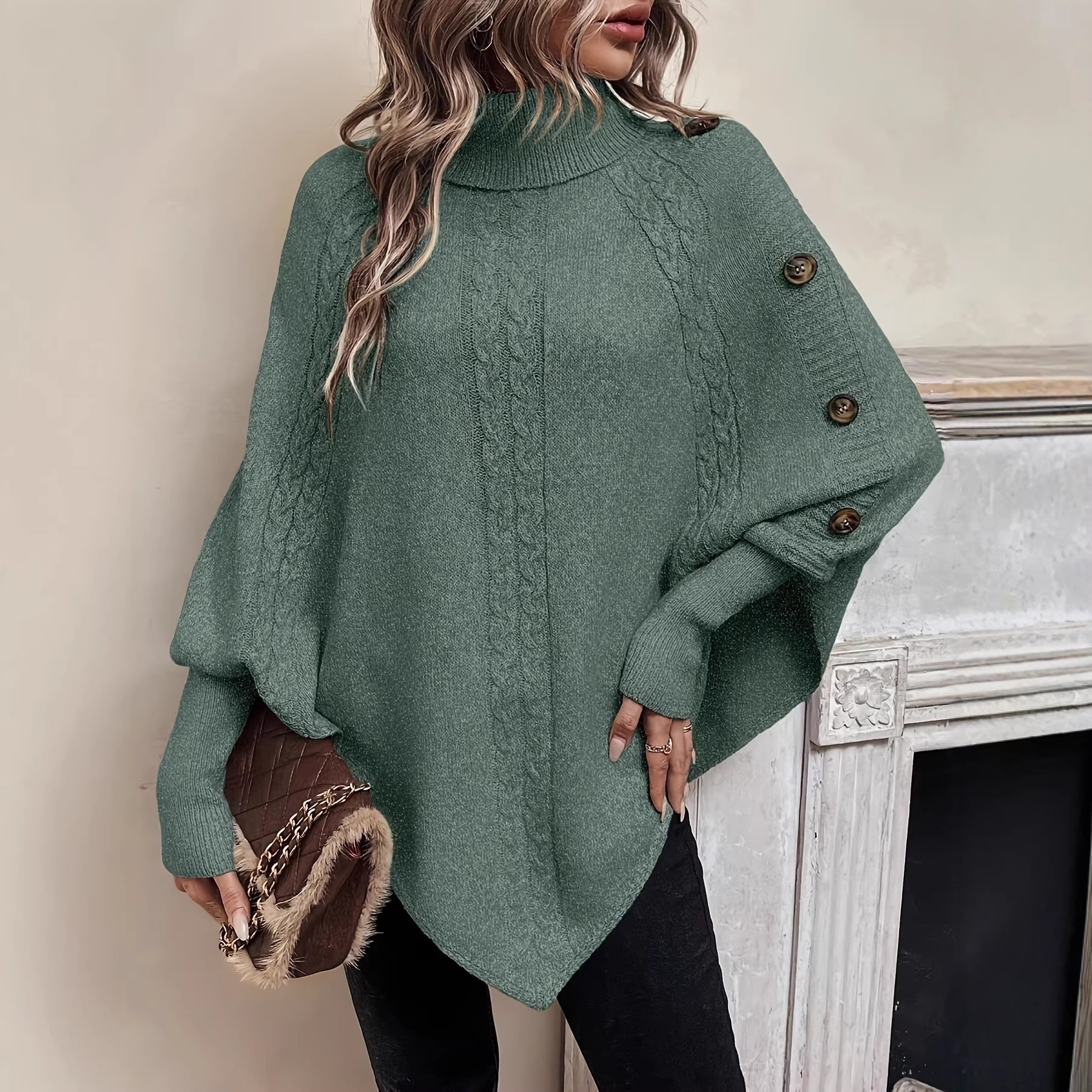 Women's Solid-Color Long-Sleeve Loose Sweater photo 4