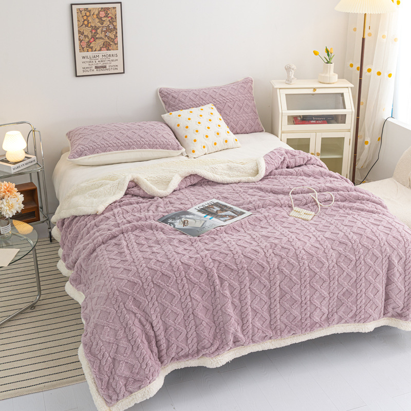 Jacquard Large Edging Berber Fleece Blanket photo 5