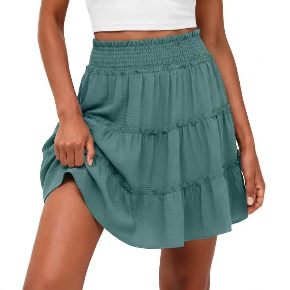 Women's Casual High-waisted Ruffled Multi-layer Mini Skirt photo 5
