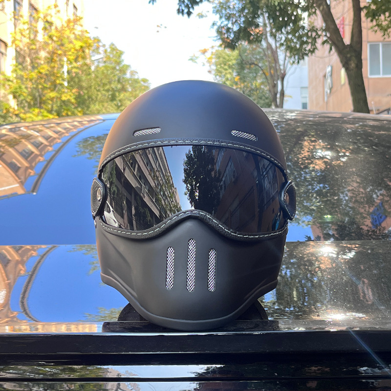 Vintage Versatile Fiberglass Motorcycle Helmet photo 4