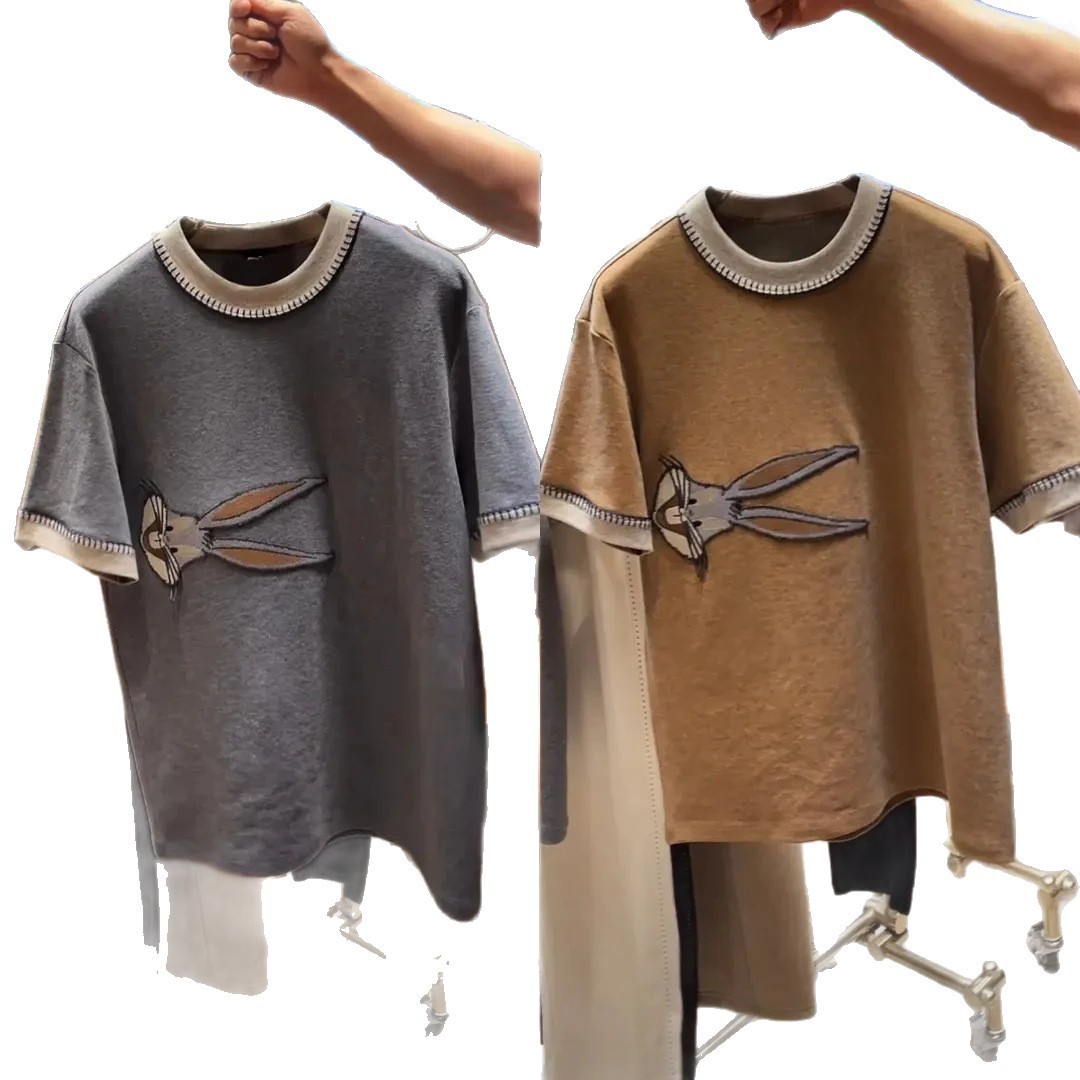 Men's Round-neck Short-sleeve T-shirt With Cartoon Print photo 2