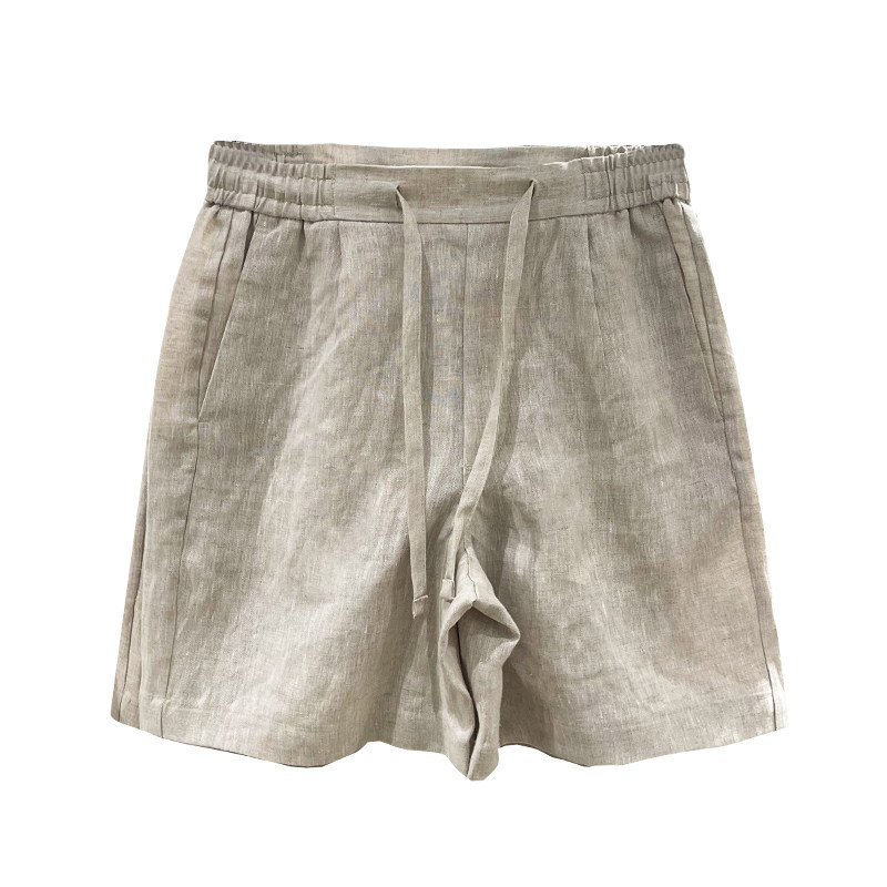 Elastic-waist Casual Loose-fit Linen Shorts photo 6