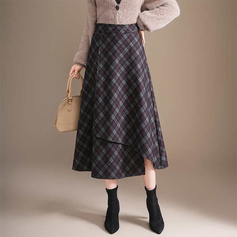 High-waisted Slimming Versatile Plaid Skirt For Women photo 7