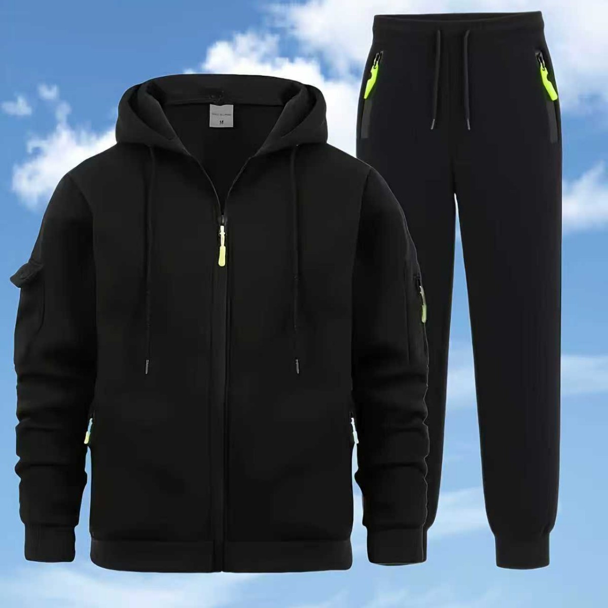 Men's Zip-up Hoodie Sweatshirt Jacket And Sweatpants Sportswear Set photo 7