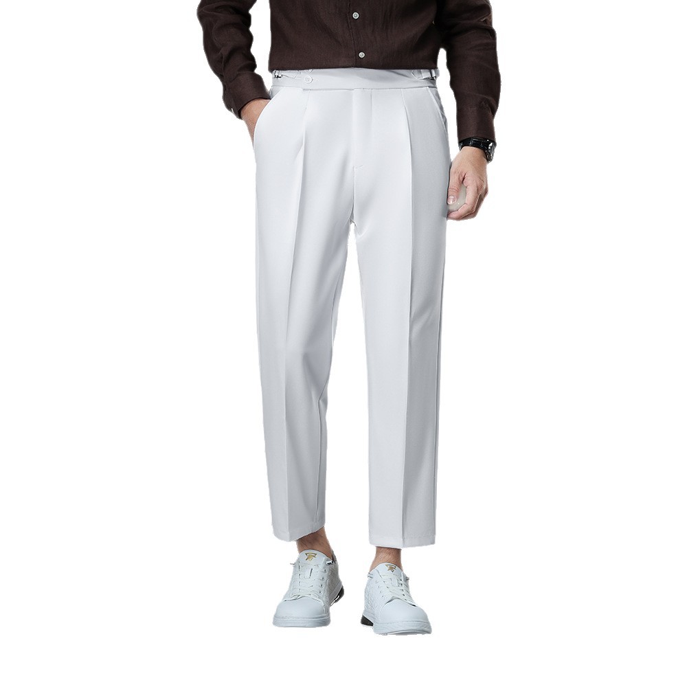 Adjustable Waist Non-Iron Men's Pants Lightweight Business Gentleman Straight-Leg Trousers photo 8