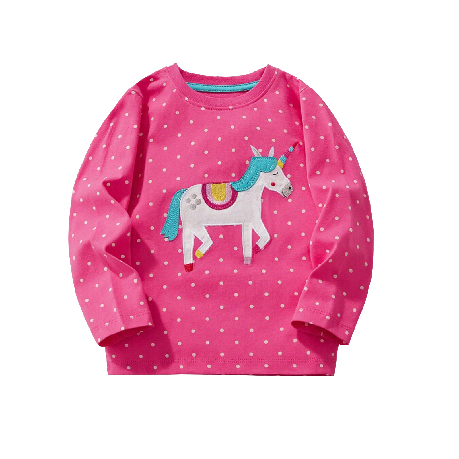 Polka-Dot Unicorn Embroidered Girls' Top photo 3