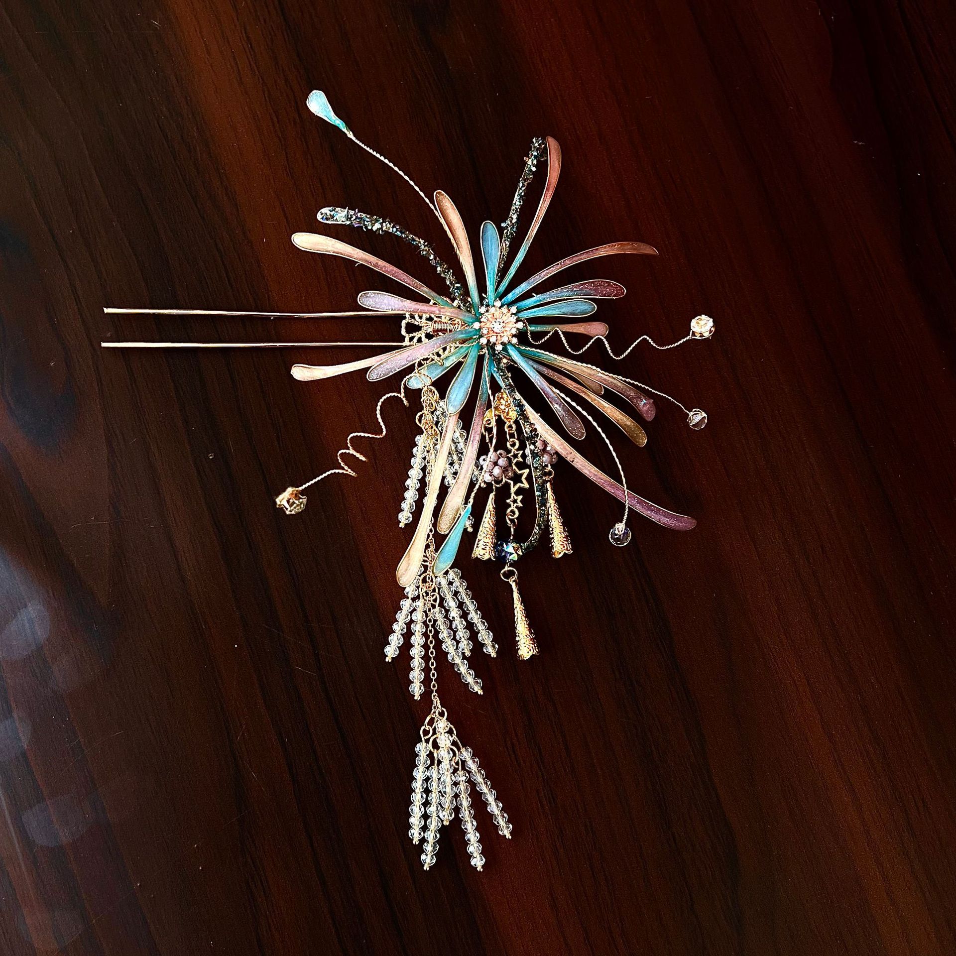 Glowing Firefly Firework Hairpin Hair Ornament Ancient-Style Hanfu Accessory photo 5