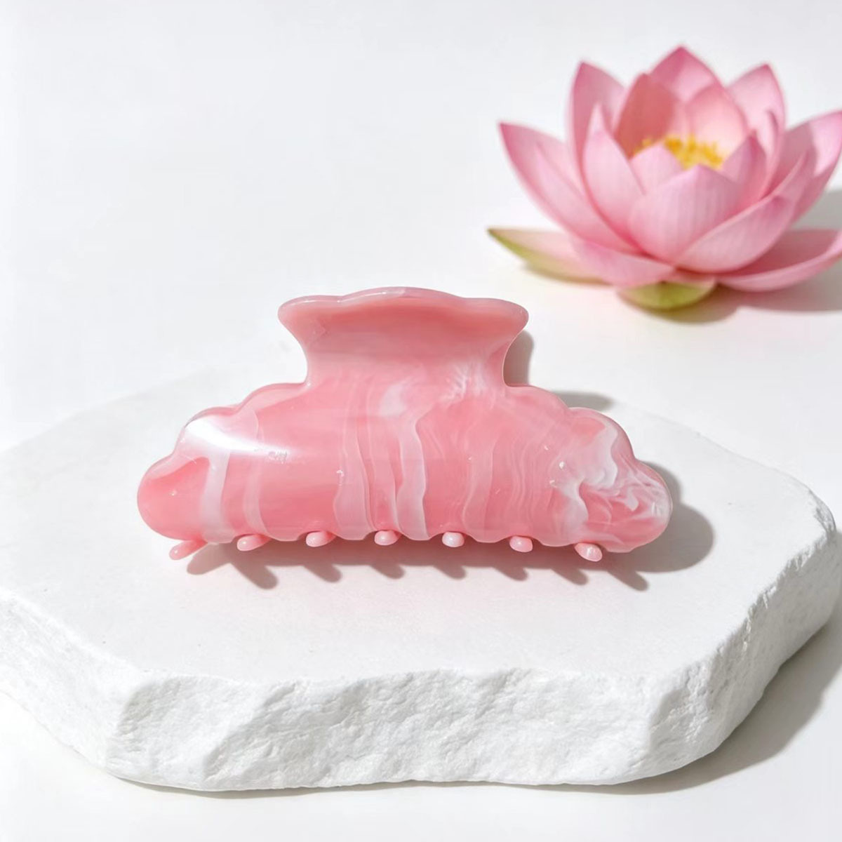 Marble-textured Streamlined Sweet Hair Clip For Women photo 4