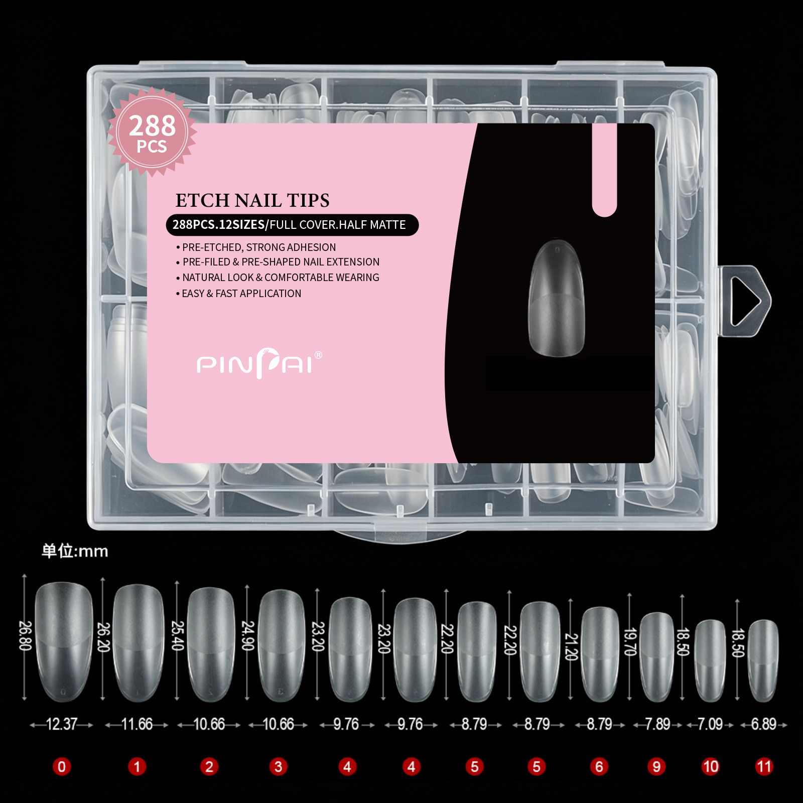Nail Tips No Carving Or Filing Required Ultra-Thin  Seamless Full-Adhesive Application  288 Pieces Per Box photo 5