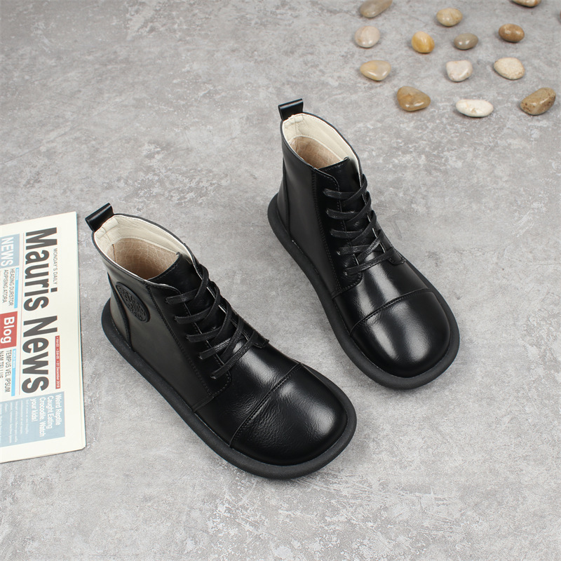 Women's Fleece-lined Lace-up Round-toe Ankle Boots photo 6