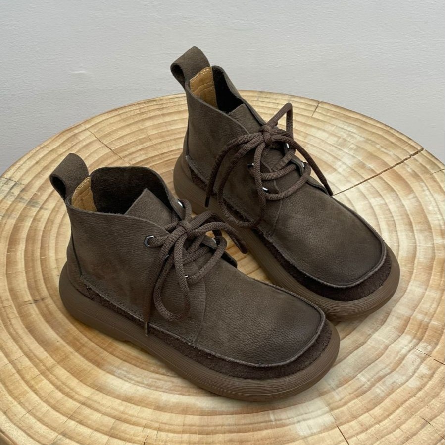 Women's Platform Round Head Ankle Boots photo 3