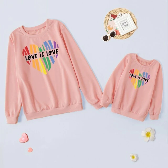 Letter Printed Parent-child Sweater Mother And Daughter Matching Clothes Three Colors photo 1