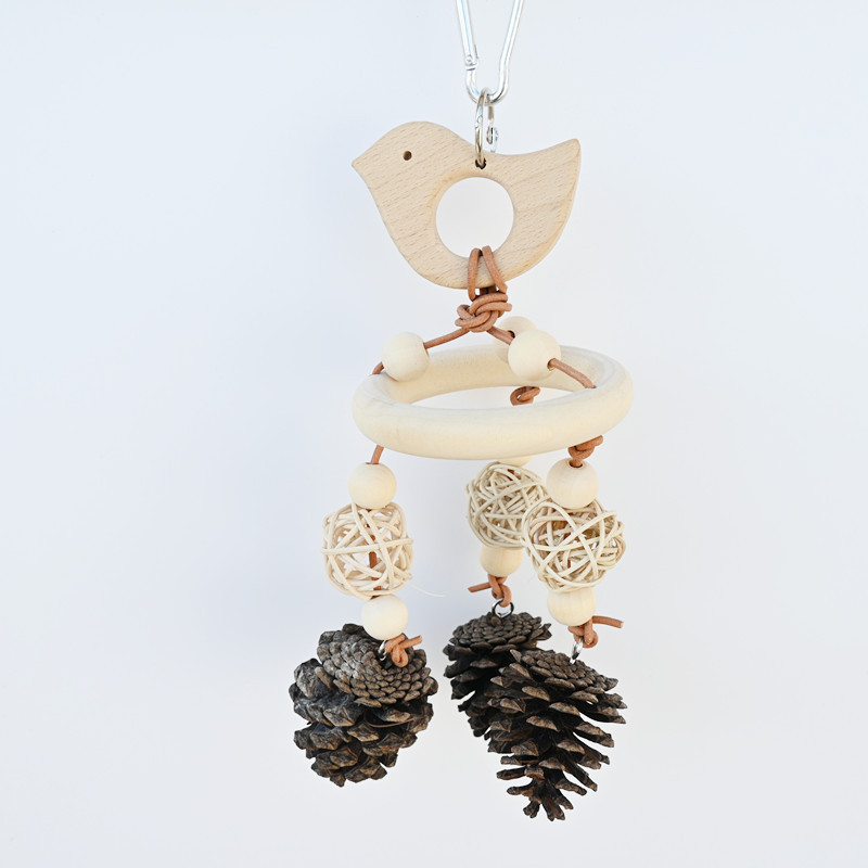 Parrot Bird Toy Wooden Nature Fruit Molar Relieving Stuffy Supplies photo 4