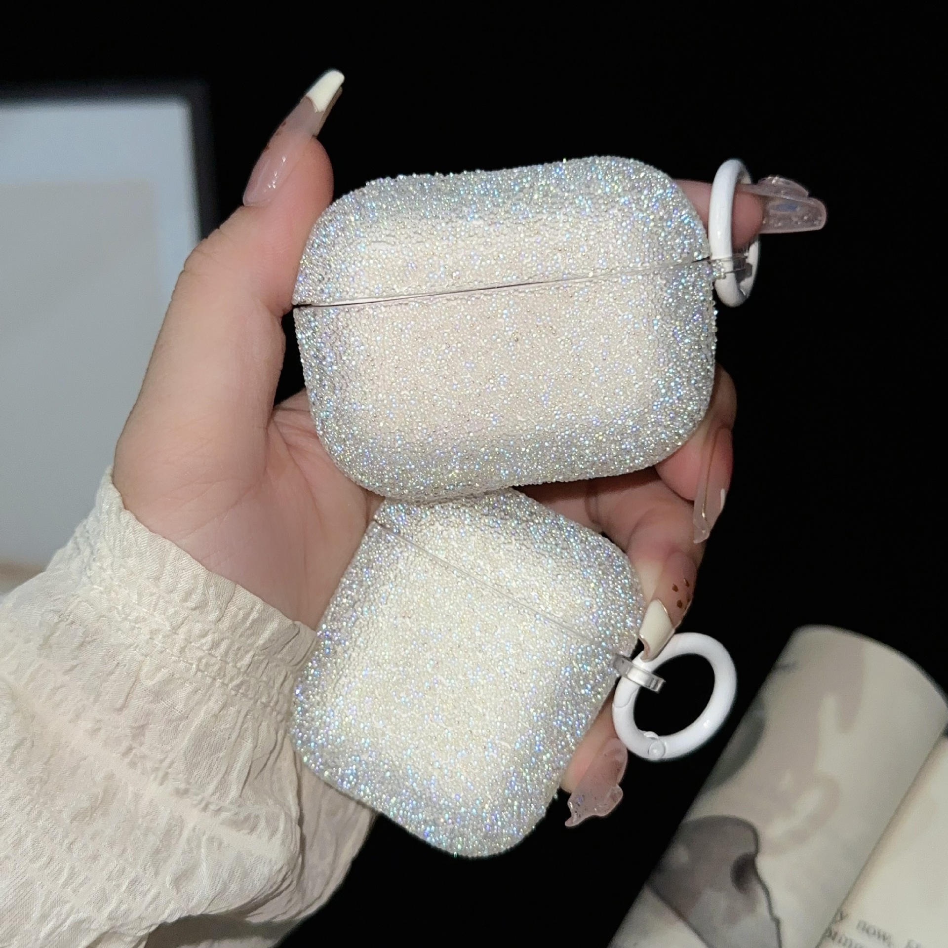 Fine Rhinestone Crystal Particle Bluetooth Headset Protective Cover Earphone Case photo 5