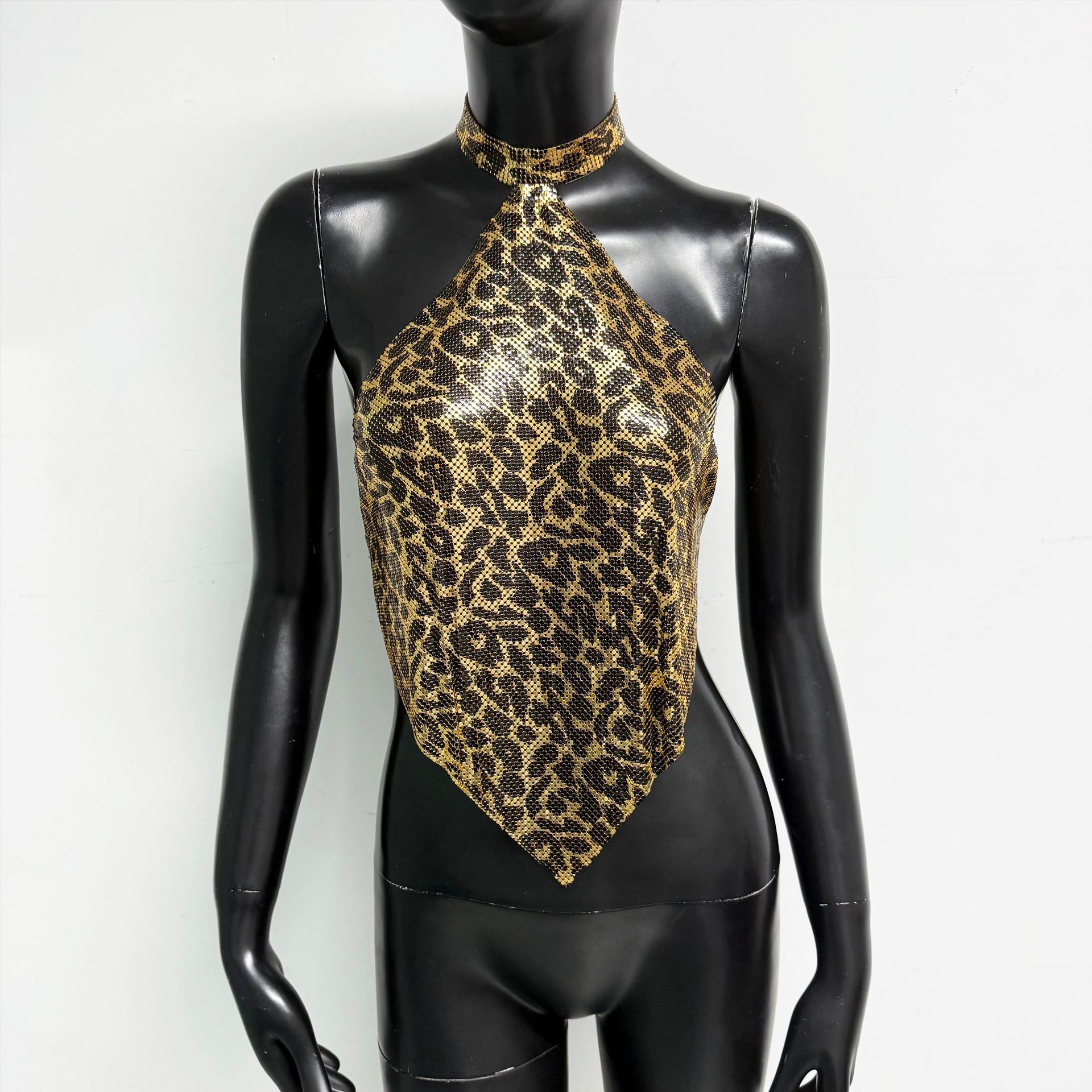 Sexy Leopard-print Vintage Halter-neck Top For Women photo 6