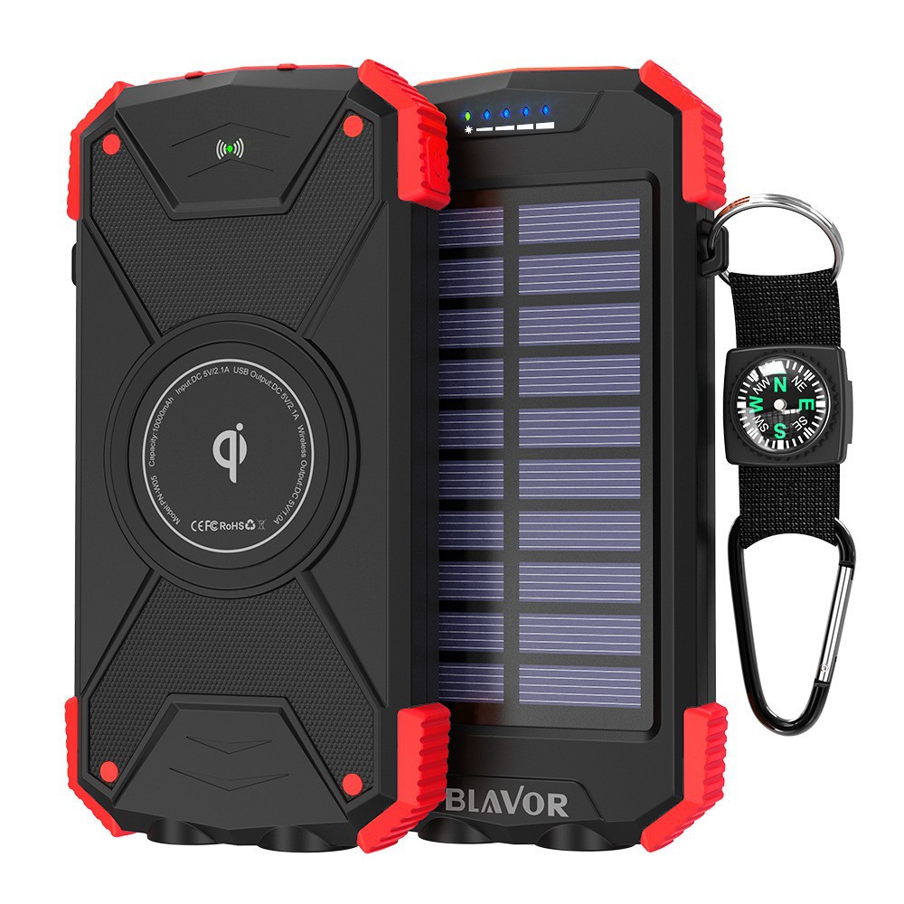 Solar-Powered Wireless Power Bank, 10,000 MAh, IP66 Waterproof Charger, Portable Outdoor Emergency Mobile Power Source photo 6