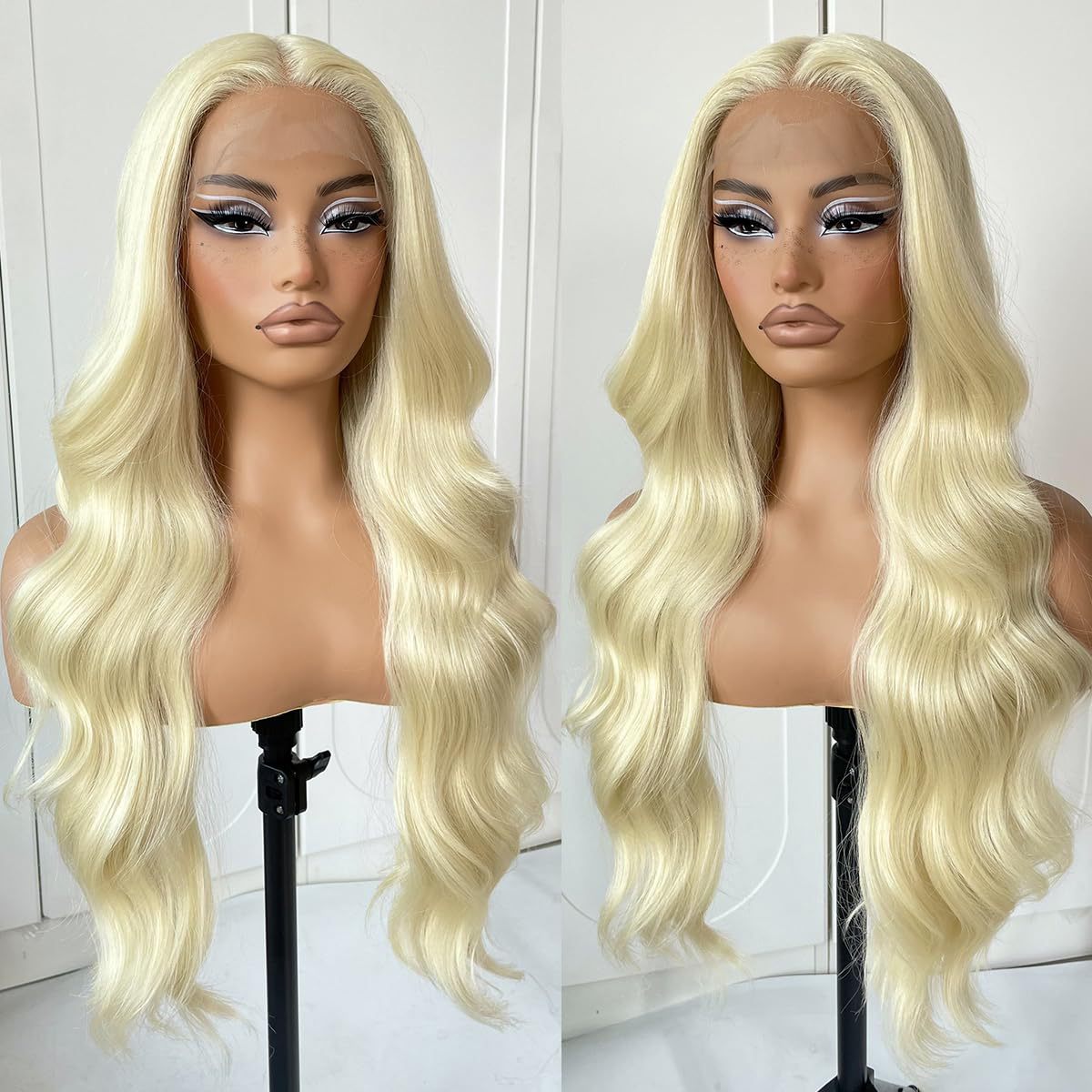Womens Black Long Curly Wig Full Synthetic Hair With Big Waves photo 8