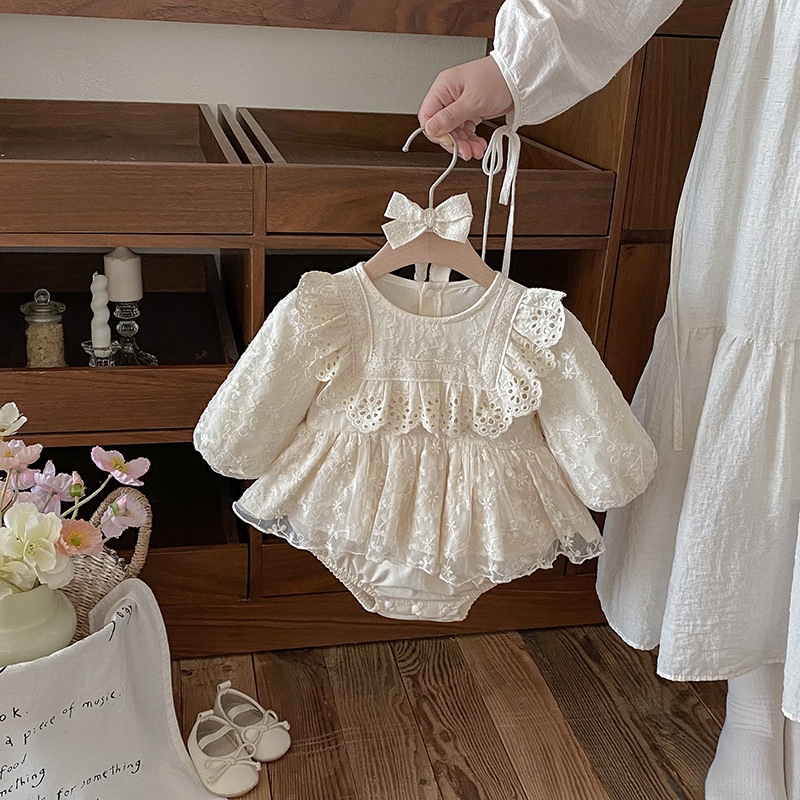 Baby Girl's Long-sleeve Cotton Autumn Romper photo 4