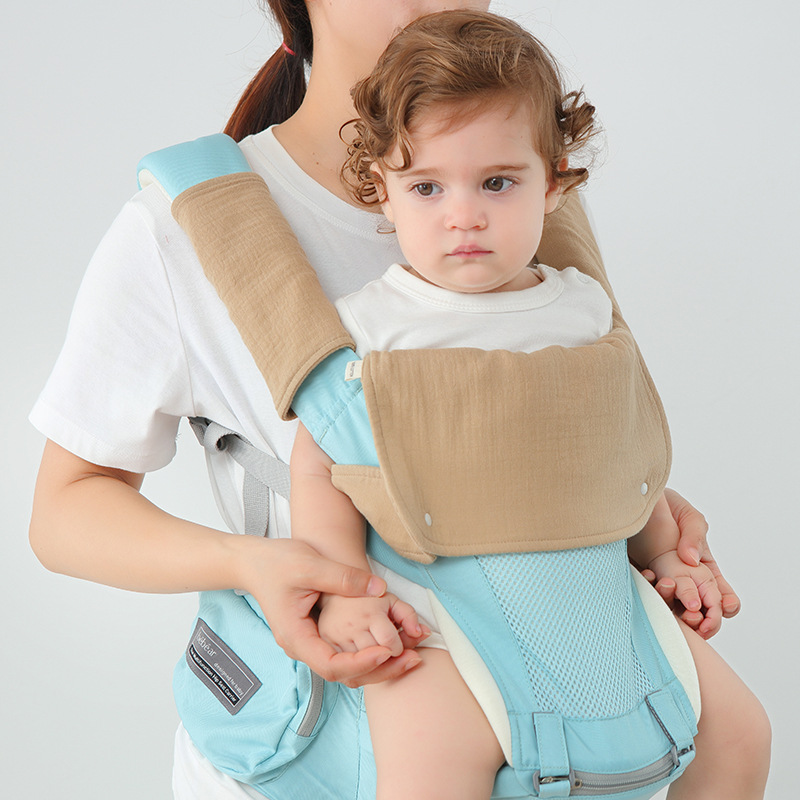 Double-shoulder Baby Waist Stool Drool Bib photo 6