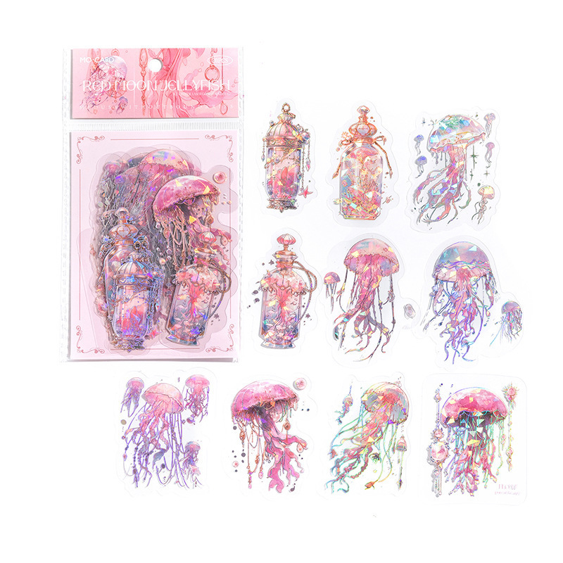 Laser Watercolor Shell Ocean Jellyfish Series PET Stickers photo 6