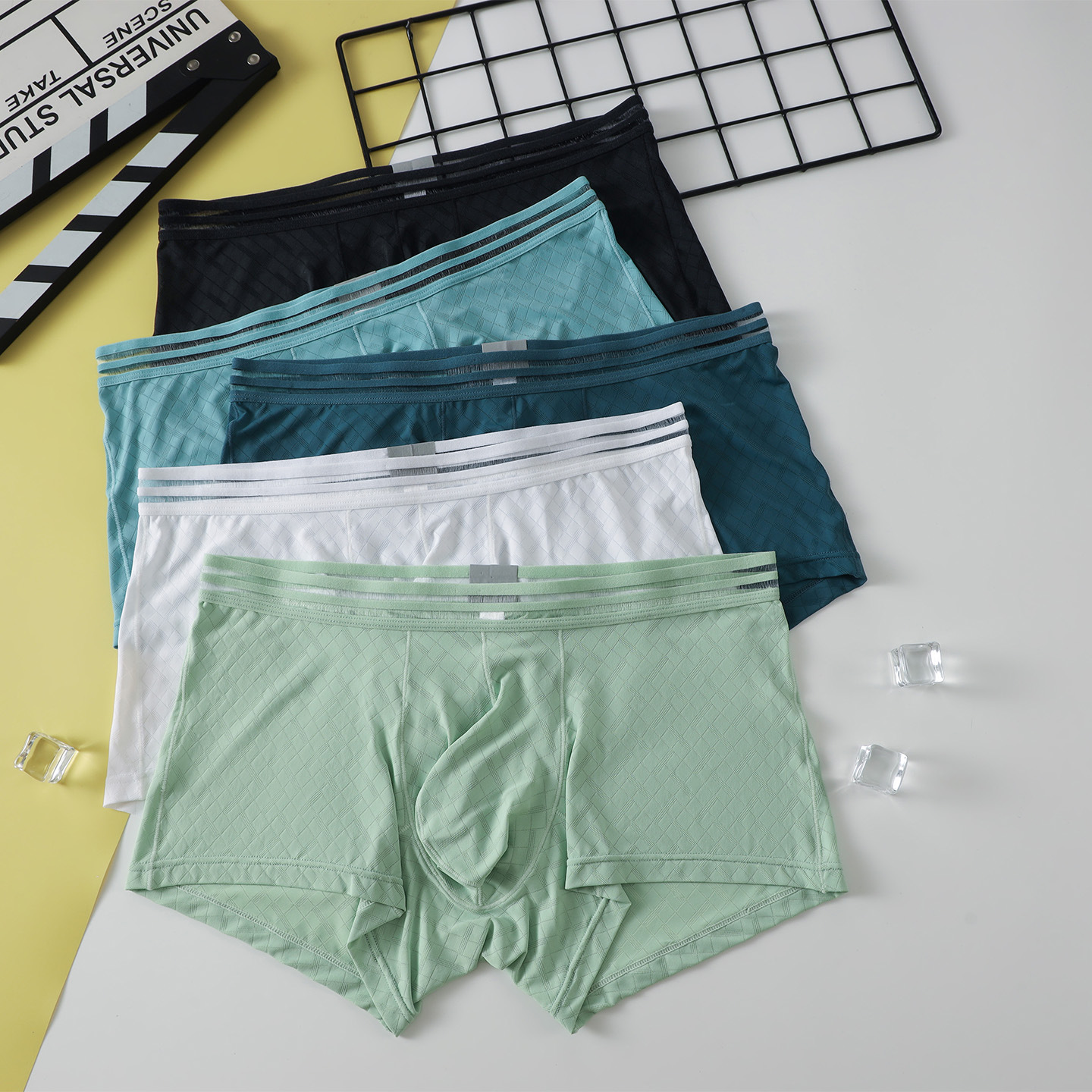 Mens Ice-silk Boxer Briefs Breathable And Cool-feel For Sports photo 1