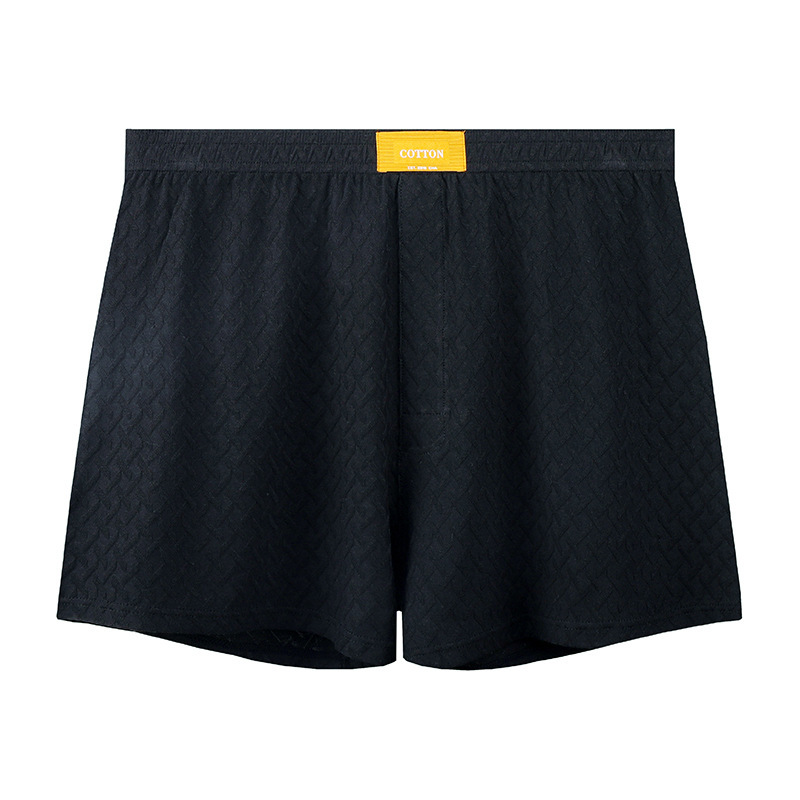 Mens Solid-color Mid-rise Textured Soft Boxer Briefs photo 2