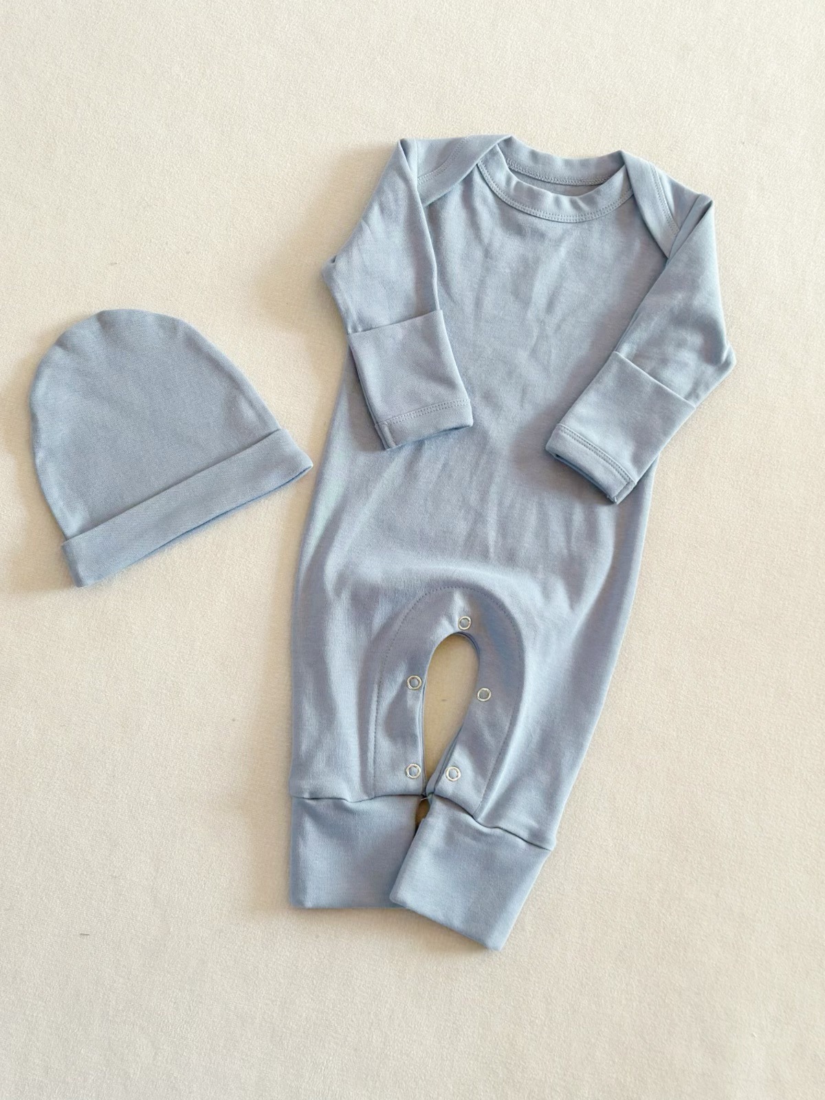 Winter Baby Solid Color Long Sleeved Jumpsuit Newborn Bag Fart Jacket photo 2