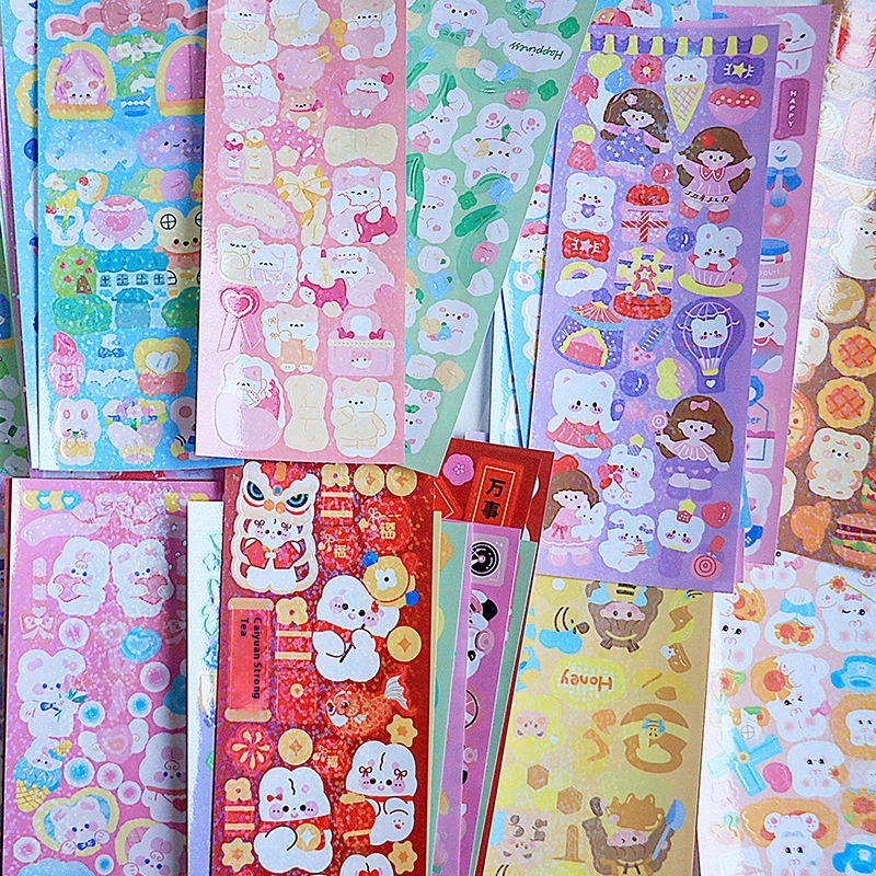 Stickers Cute Laser Journal Stickers PVC Waterproof Notebook Stickers DIY Stickers Suit photo 1