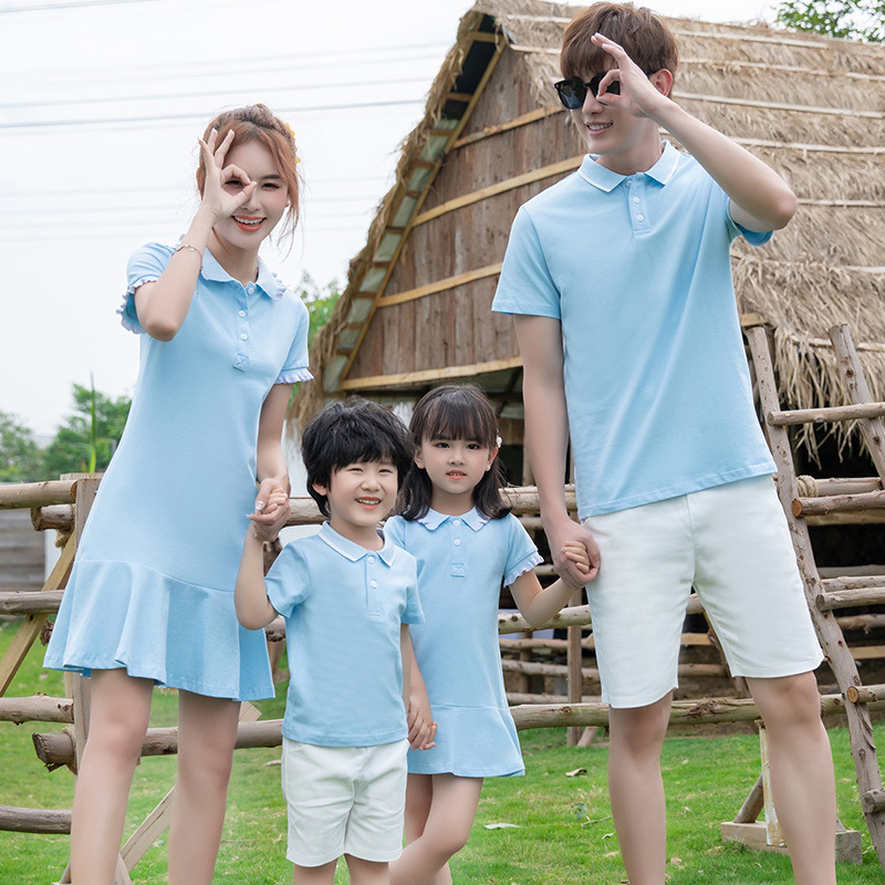 Fresh And Chic Mother-Daughter Dress Set With Short Sleeves photo 4
