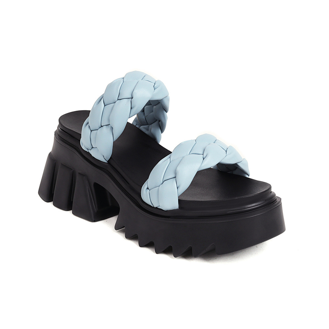 Women's Versatile Woven Platform Large-size Sandals photo 5