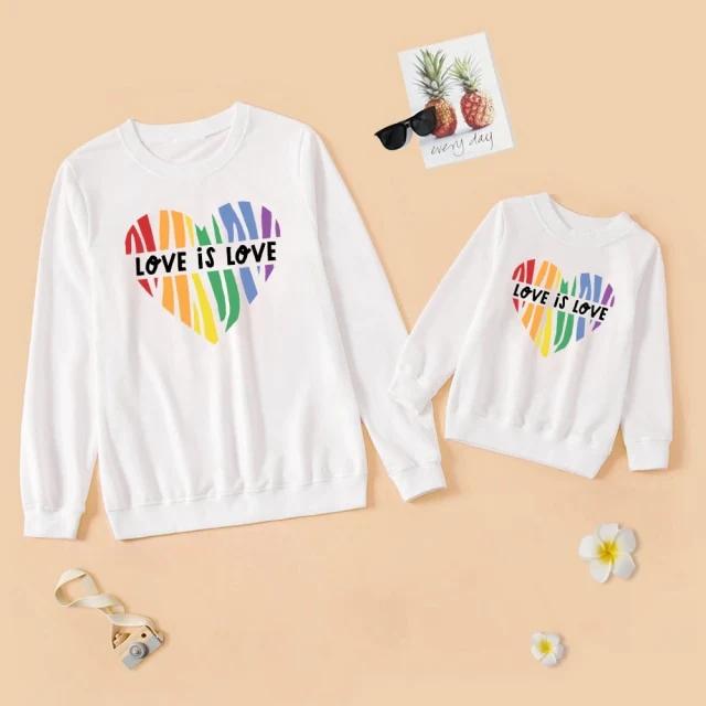 Letter Printed Parent-child Sweater Mother And Daughter Matching Clothes Three Colors photo 3