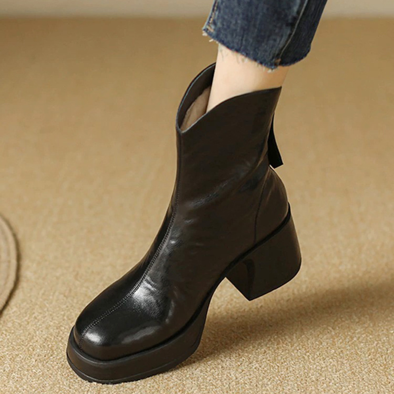 Women's Chunky-heeled Platform Ankle Boots photo 6