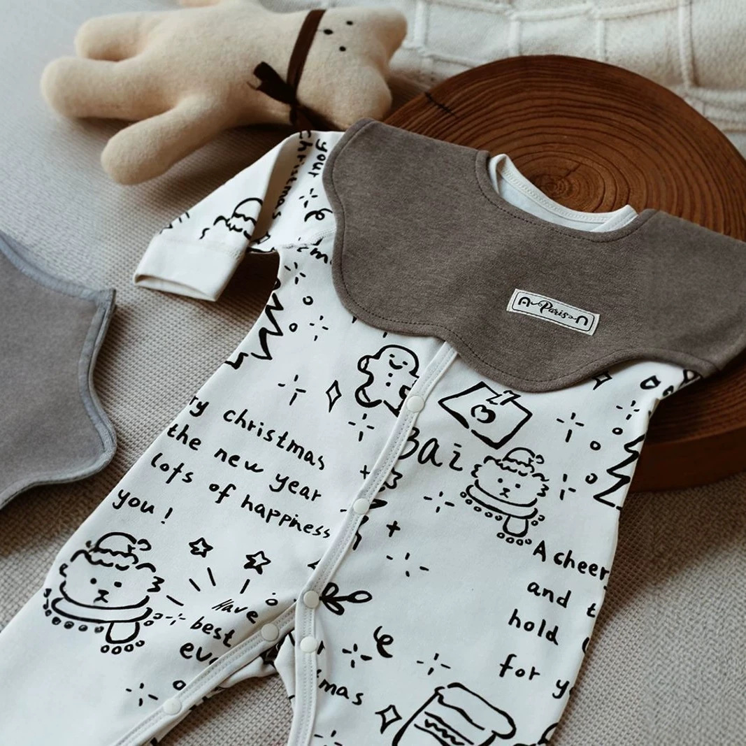 Spring And Autumn Pure Cotton Baby Onesie photo 2