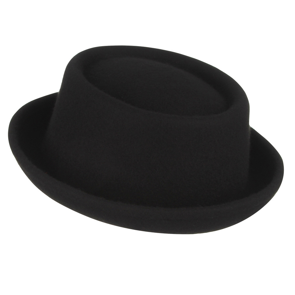 British-style Pure Wool Textured Top With Curled Brim Small Bowler Hat photo 5