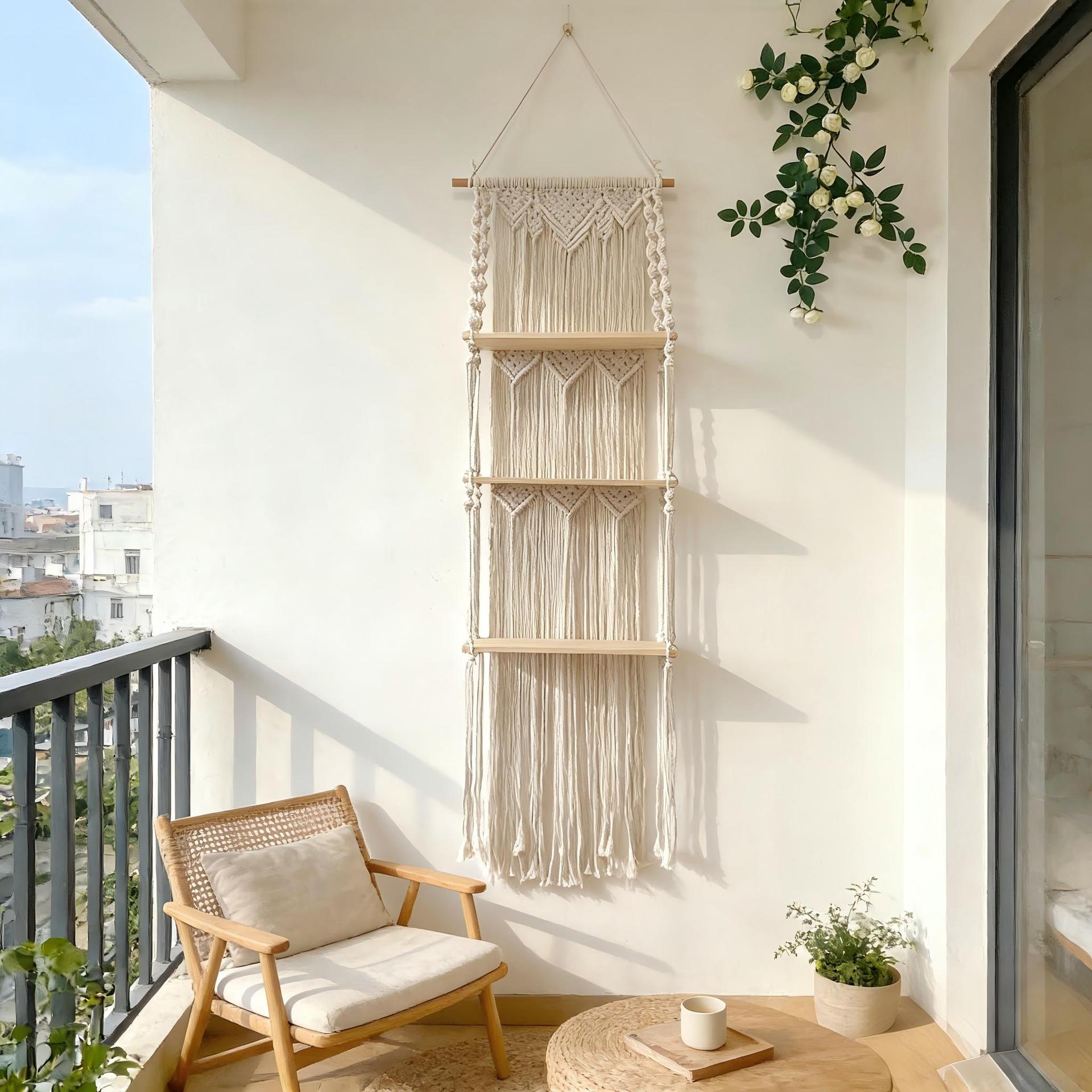 Bohemian Hand-woven Tapestry, Living Roombedroom Three-tier Shelf, Guesthouse Wall Decor, Amazon Supplier photo 4