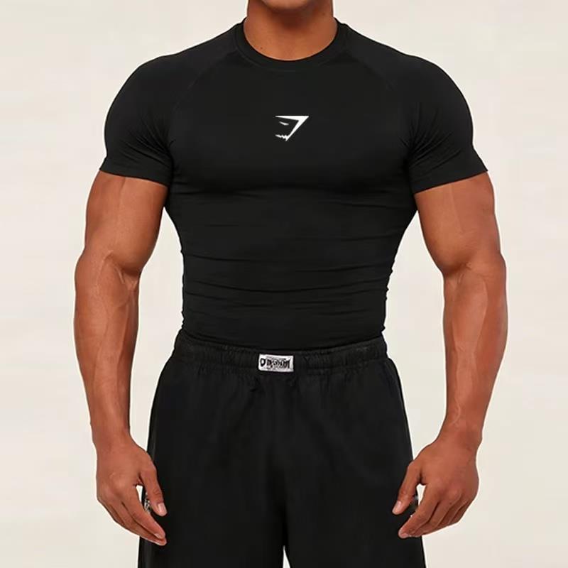 Men's Short-sleeve Quick-drying Breathable Fitness Compression Shirt photo 1
