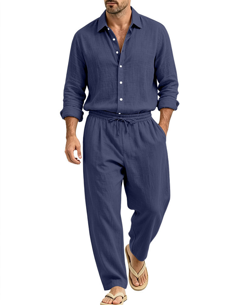 Mens New Linen Casual Loose-Fit Suit photo 5