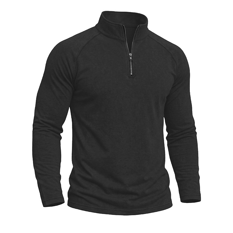 Retro Washed Long-sleeve Men's Distressed T-shirt photo 6