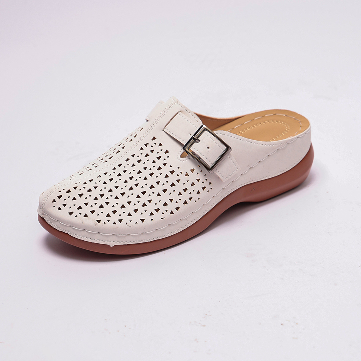 Ultra-light, Hollowed-out Closed-toe Elastic Slippers For Women photo 7